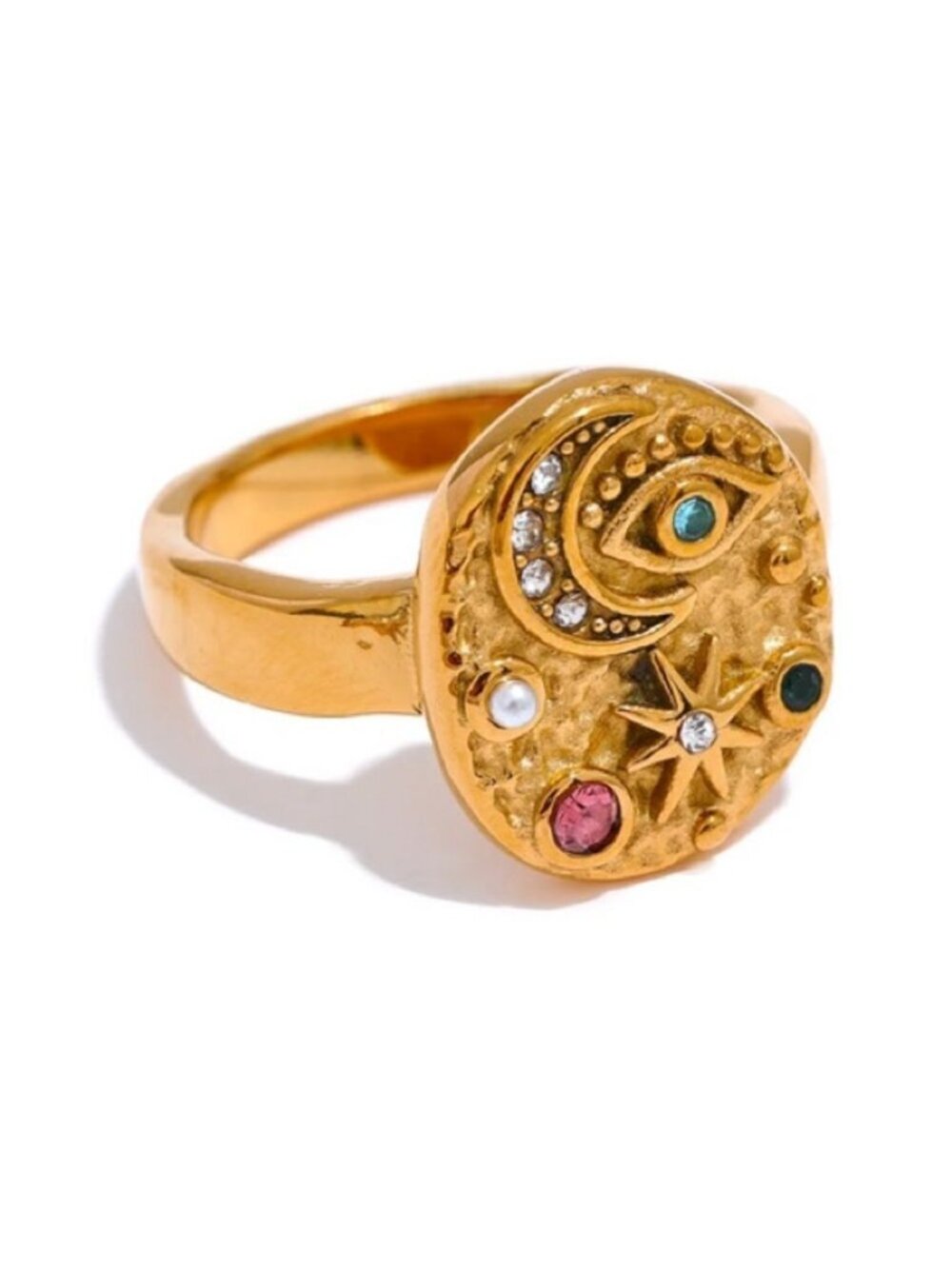 Boho evil eye ring M1085 - Picture 2 of 4